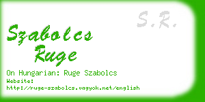 szabolcs ruge business card